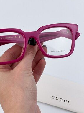 GUCCI GG1728O 004 RED PINK SQUARE EYEGLASSES